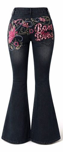 Damen jeans schlaghose denim - damen,