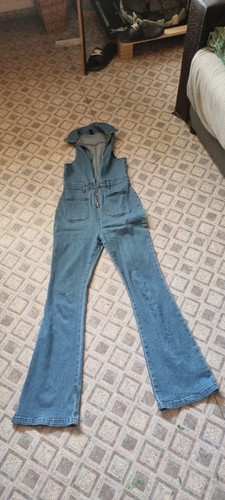 ärmellose jeans jumpsuit mit - ärmellose, jeans-jumpsuit