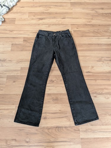Vintage black denim flared - black,