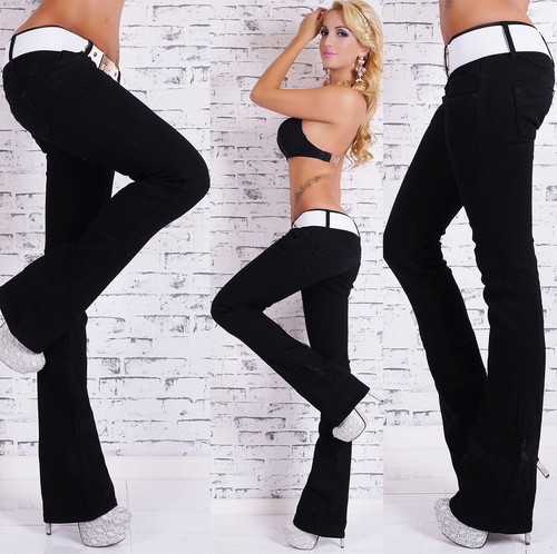 Damen hüft jeans hose schlag - hüft,