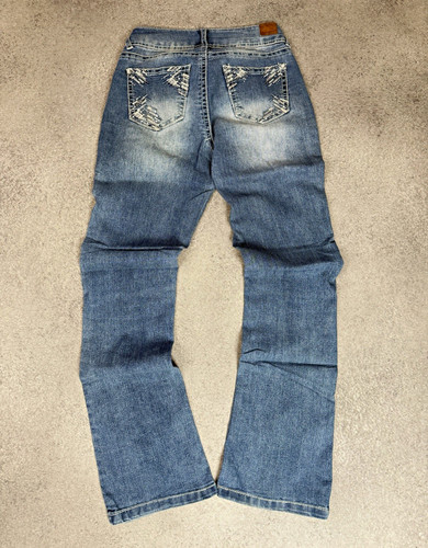 Blaue low waist schlaghose - waist,